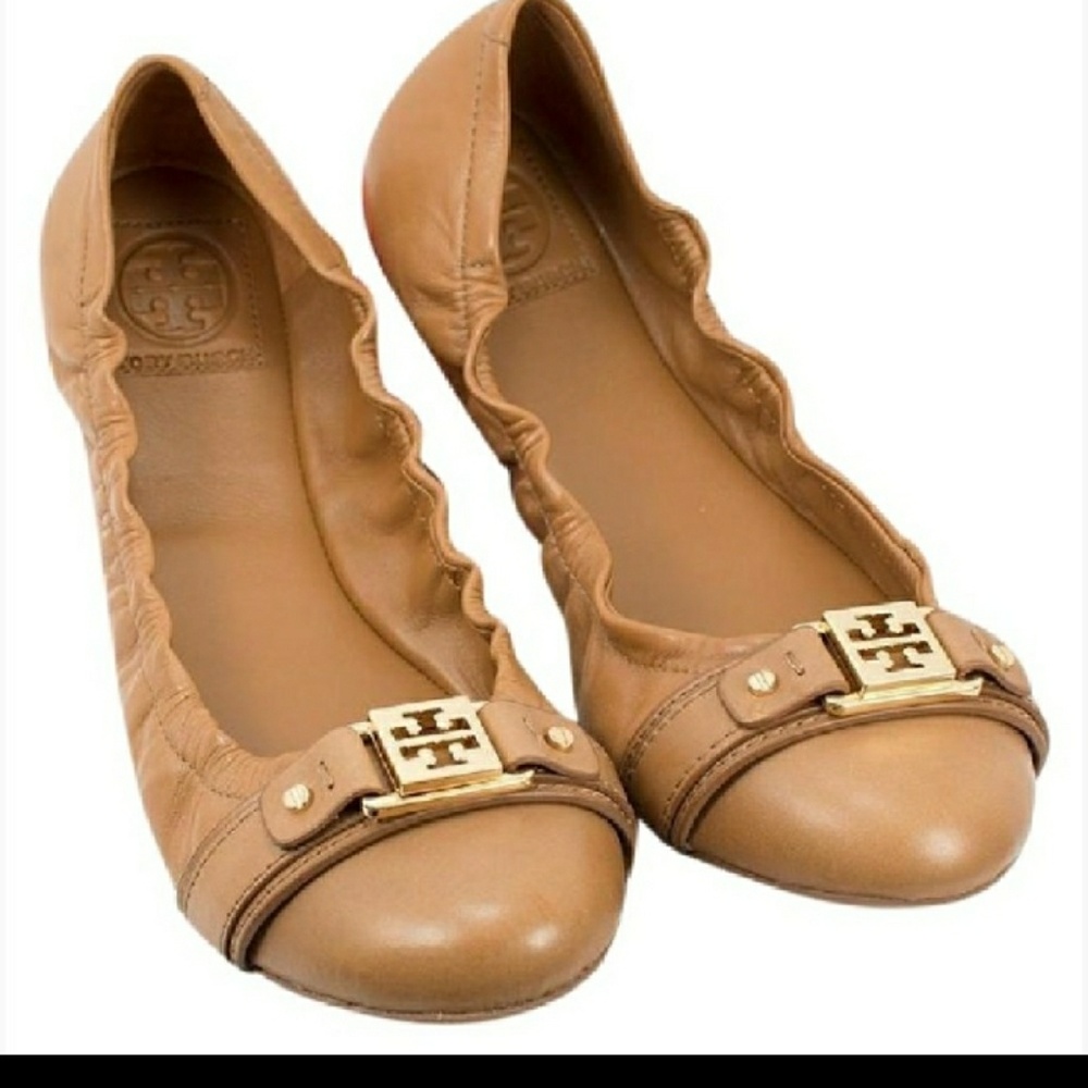 Tory Burch Ambrose Tan Ballerinas Flats
